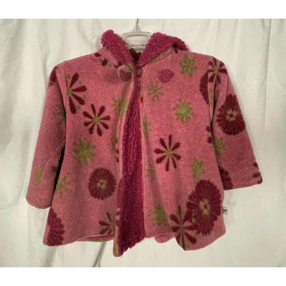 Vintage Corky & Company Girls Pink Flower Jacket Outerwear Size 6 Style 5382